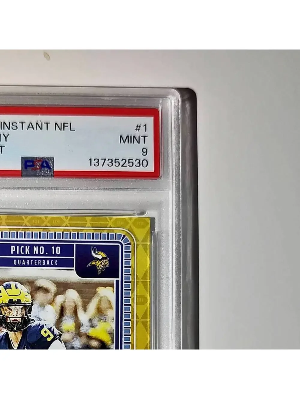 J.J. McCarthy 2023 Panini Instant Draft Night #NFLDN-1 PSA 9 Mint